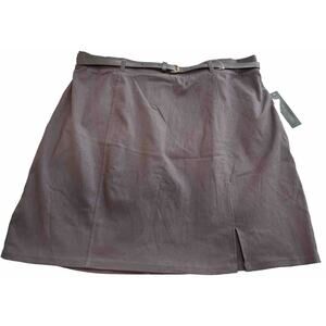 Mini Skirt School Girl Gray Stretch Belted Preppy Academia NWT Size XL 15/17